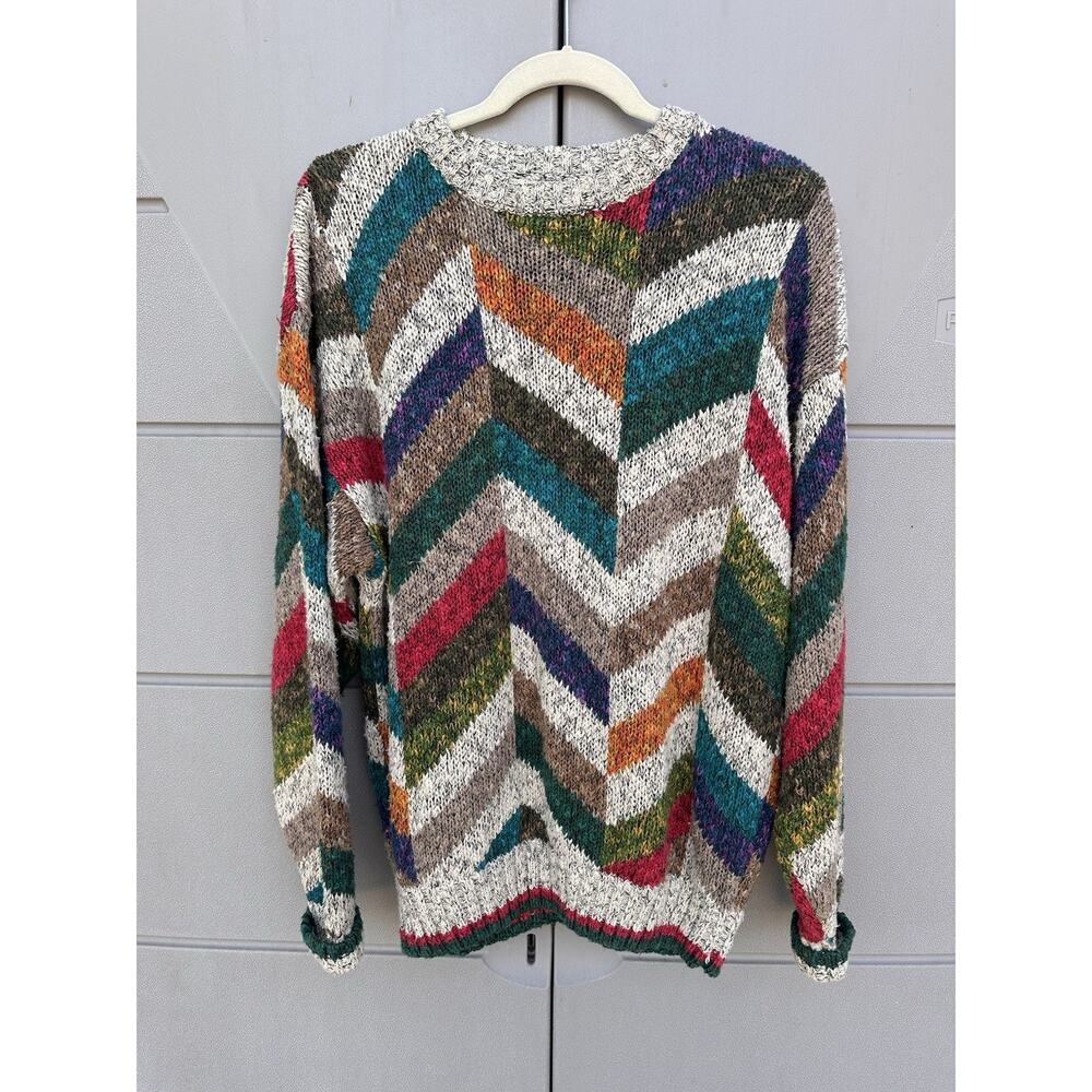 Vintage Bachrach Multicolor Ramie Blend Men's Sweater Oversized Cosby Grandpa S
